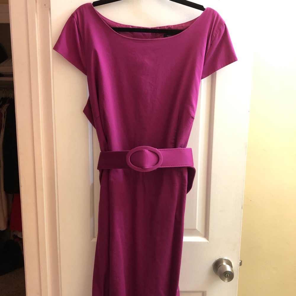 Pink fuchsia cotton dress with pockets